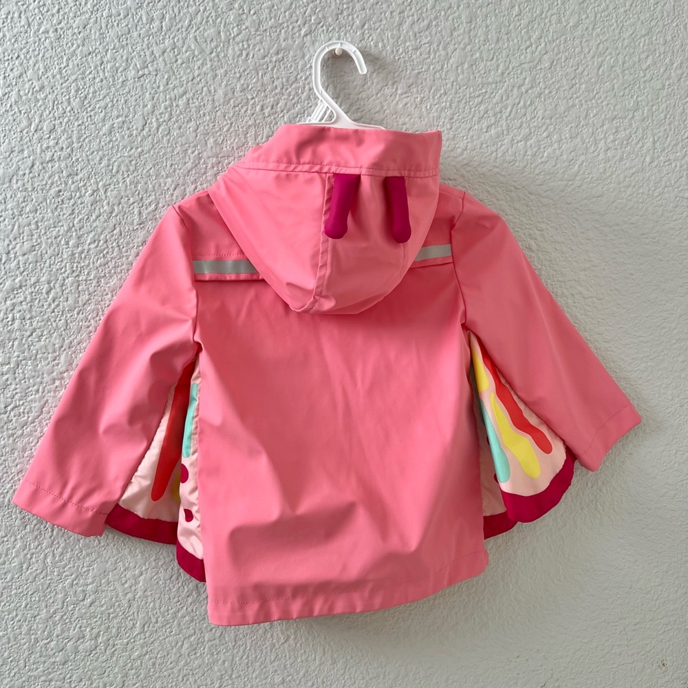Cat & Jack Pink Raincoat with Colorful Lining - Picture 2 of 5